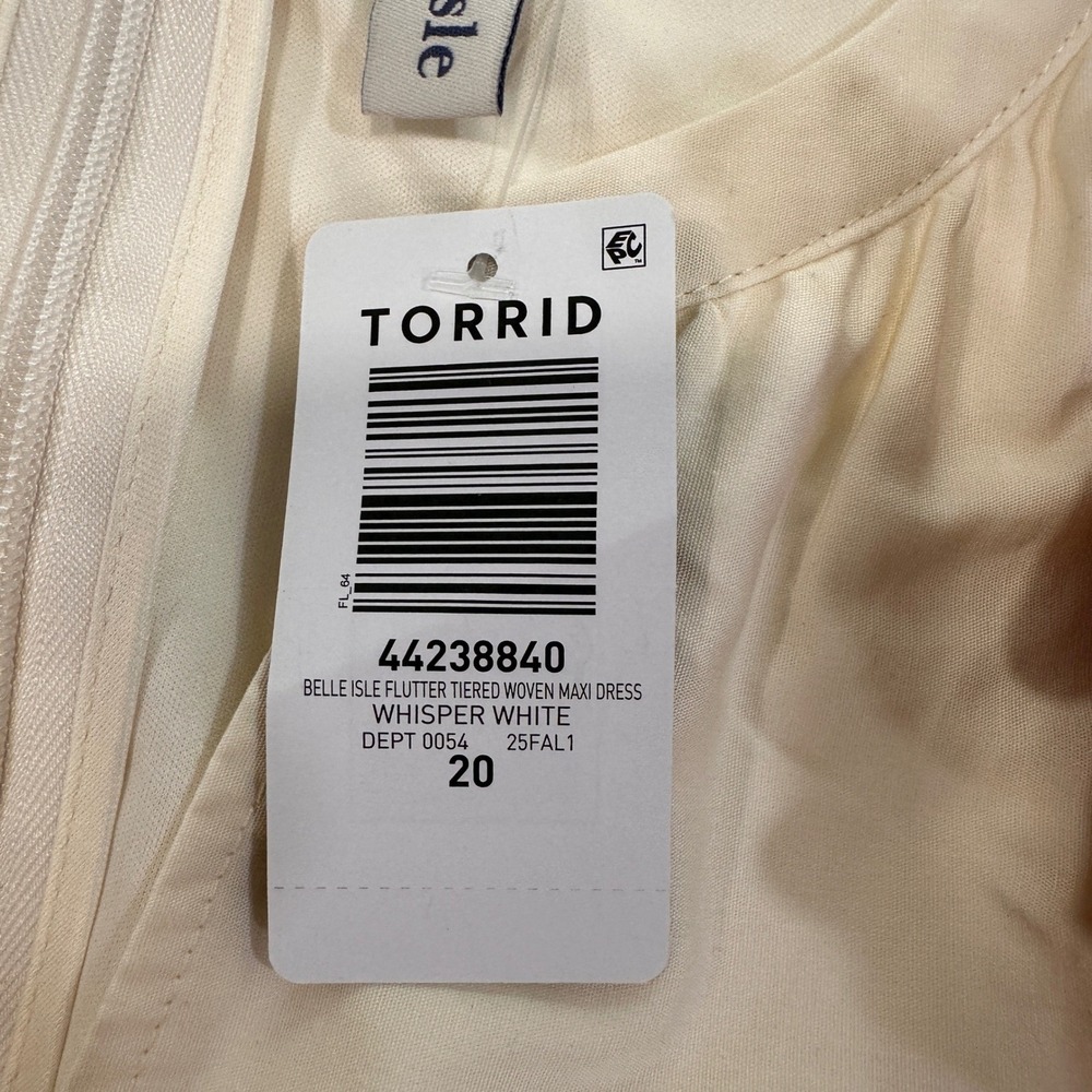 Torrid Belle Isle Tiered Maxi Dress Women 20 White Embroidered Boho Graduation - Picture 9 of 11